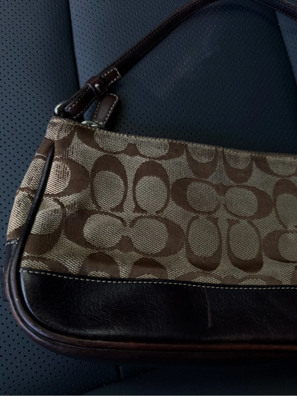 Vintage Coach Brown Signature Soho Mini Baguette Shoulder Bag - Picture 14 of 14